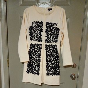 MAAC London Womens Ladies Ivory Black Long Sleeve Dress Size 12